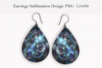 Galaxy abstract teardrop earrings design png