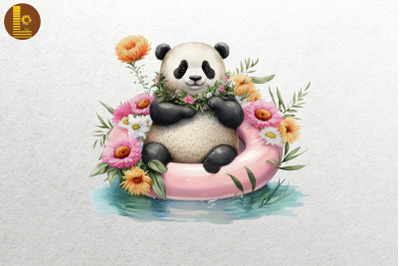 Cute Panda Summertime Watercolor 9