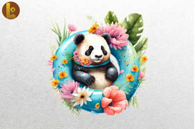 Cute Panda Summertime Watercolor 10