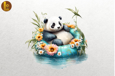 Cute Panda Summertime Watercolor 12