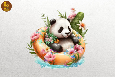 Cute Panda Summertime Watercolor 14