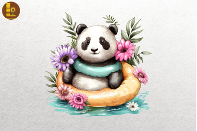 Cute Panda Summertime Watercolor 15