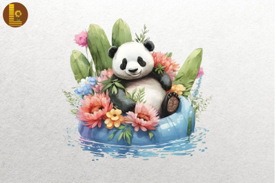 Cute Panda Summertime Watercolor 18