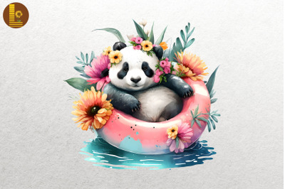 Cute Panda Summertime Watercolor 20