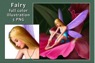 Fairy on a Flower Illustration