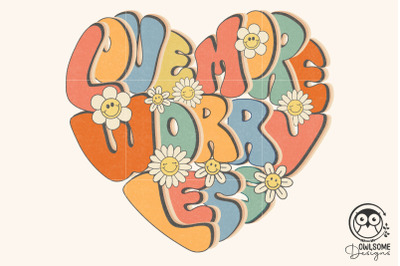 Retro Love More Worry Less Png
