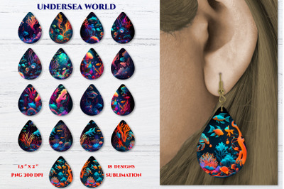 Sublimation earring bundle. Under the sea. Earring template
