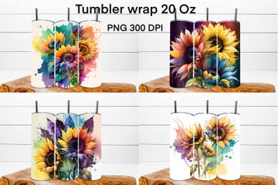 Sunflower tumbler wrap | Sunflower tumbler sublimation