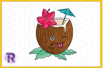 Summer Vibes Summer Kawaii Coconut