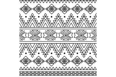 Tribal geometric seamless pattern with ethnic ornament. Mexico abstrac