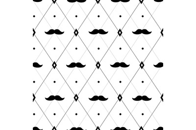 Mustache seamless pattern. Father day retro texture&2C; male classic fabr