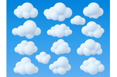 Clouds 3d design&2C; abstract soft cloud simple design. Sky cartoon eleme