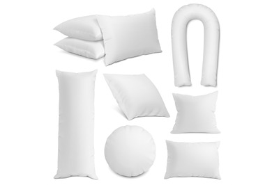 3d realistic pillow white mockup. Cervical pillows relaxation&2C; orthope