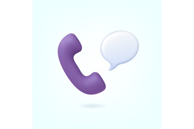 Phone calls 3d icon. Consulting service, contact customer or support c