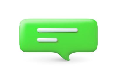Chat box 3d speech bubble. Message acid vector icon, talk or thinking