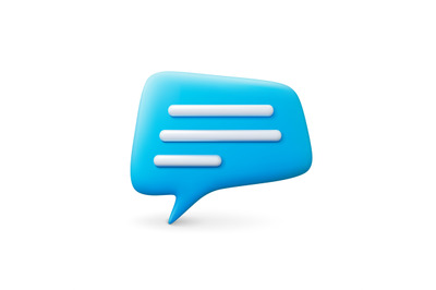 Chat message balloon 3d effect. Isolated speech bubble elements&2C; reali