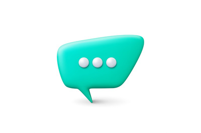 Conversation bubble 3d design. Speech balloon, thinking or comment tal