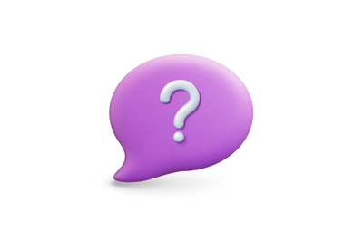 Talk speech bubble 3d element. Vector message or thinking balloon&2C; que