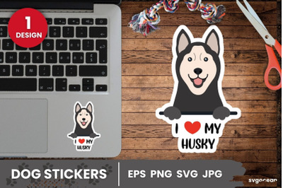 Husky Sticker SVG | Printable | Digital planner