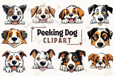 Cute Peeking Dog Puppy Clipart