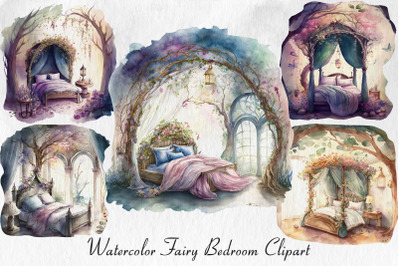 Watercolor fairy bedroom