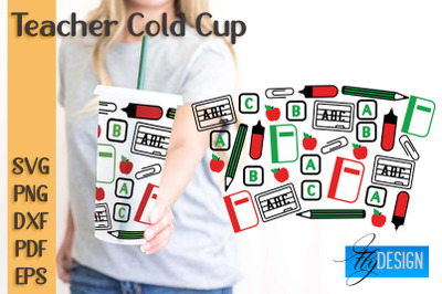 Teacher SVG Cold Cup | Teacher Wrap SVG | Cold cup Wrap SVG