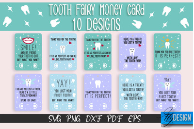 Tooth Fairy Money Card SVG Bundle | Tooth Fairy SVG Design | Fairy Mon