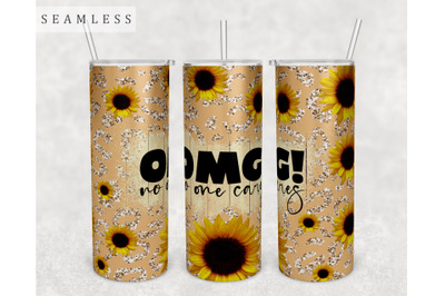 OMG No One Cares Tumbler Wrap, 20 Oz Skinny Tumbler Sublimation Design