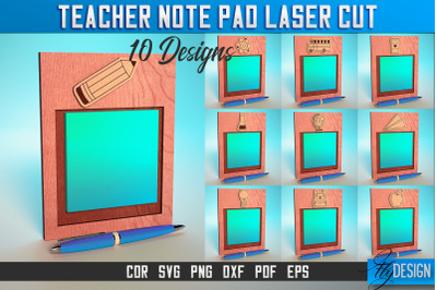 Teacher Note Pad Laser Cut SVG | Note Pad Laser Cut SVG Design | CNC F