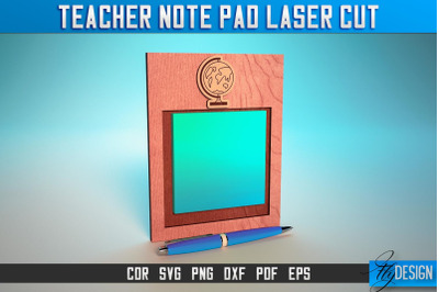 Teacher Note Pad Laser Cut SVG | Note Pad Laser Cut SVG Design | CNC