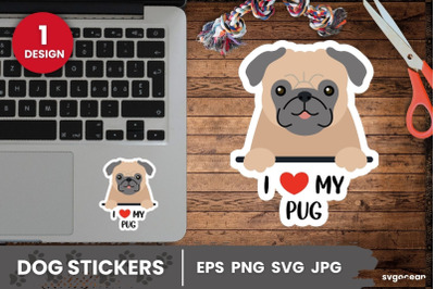 Pug Sticker SVG | Printable | Digital planner