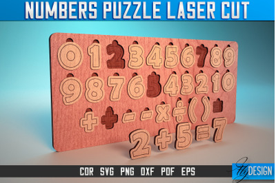 Numbers Puzzle Laser Cut SVG | Numbers Laser Cut SVG Design | CNC File