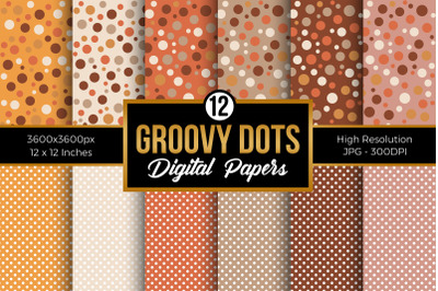 Groovy Polka Dots Digital Papers