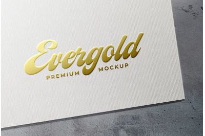 3D Embossed Effect Gold Logo Mockup