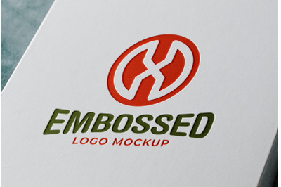 Debossed Logo Mockup on White Box