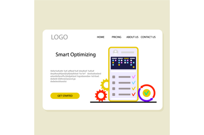 Smart optimizing in business work flow landing page