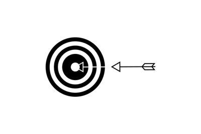 Bullseye arrow in target, manage to goal, reach to task