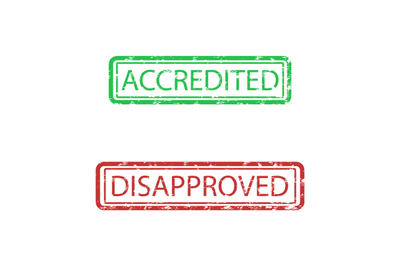 Acrcredited and disapproved rubber stamp for business office