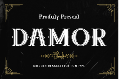 Damor Font - Modern Serif Blackletter Font