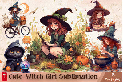 Cute Witch Girl Sublimation Bundle