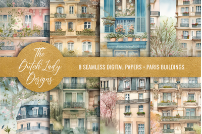 Seamless Paris Cityscape Patterns