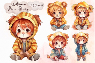 Watercolor Lion Baby Bundle