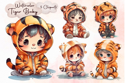 Watercolor Tiger Baby Bundle