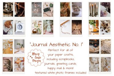 Journal Aesthetic Photos Set 1 with white frames