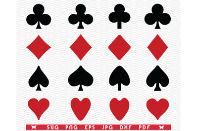 SVG Playing Card, Symbols Silhouettes digital clipart