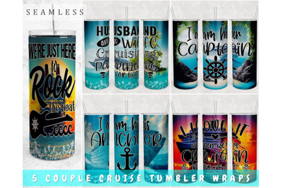 Couple Cruise Tumbler Wraps Bundle, 20 Oz Skinny Tumbler Couple Cruise