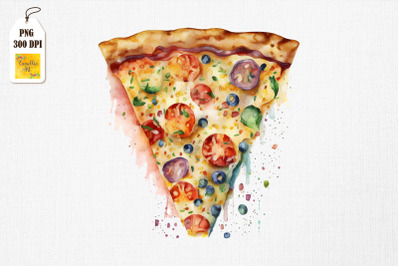 I Love Pizza Watercolor