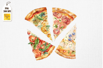 I Love Pizza Watercolor 4