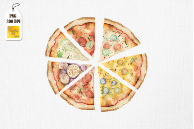 I Love Pizza Watercolor 5