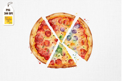 I Love Pizza Watercolor 9